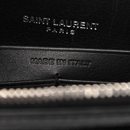 Saint Laurent Calfskin Lizard Embossed Monogram Sunset Chain Wallet Black 6 of 10