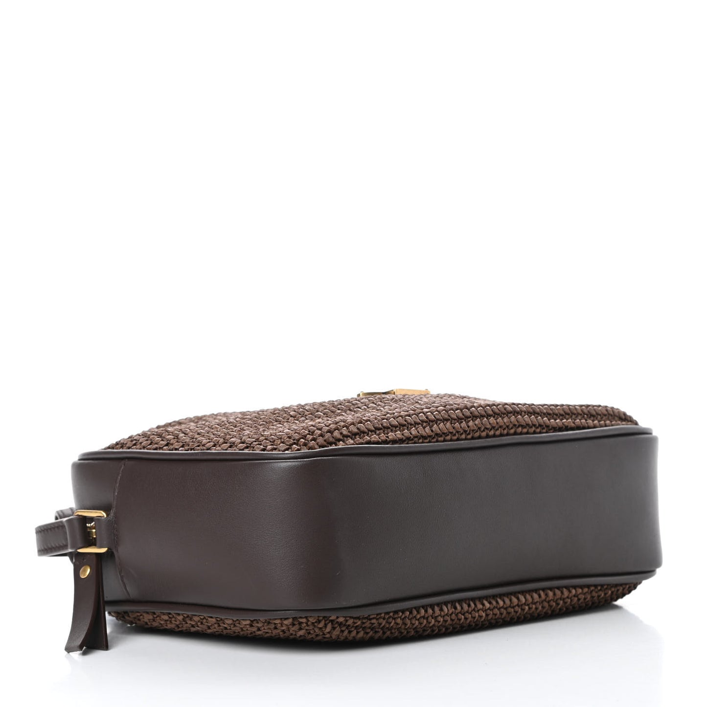 Raffia Canvas Monogram Lou Camera Bag Dark Chocolate