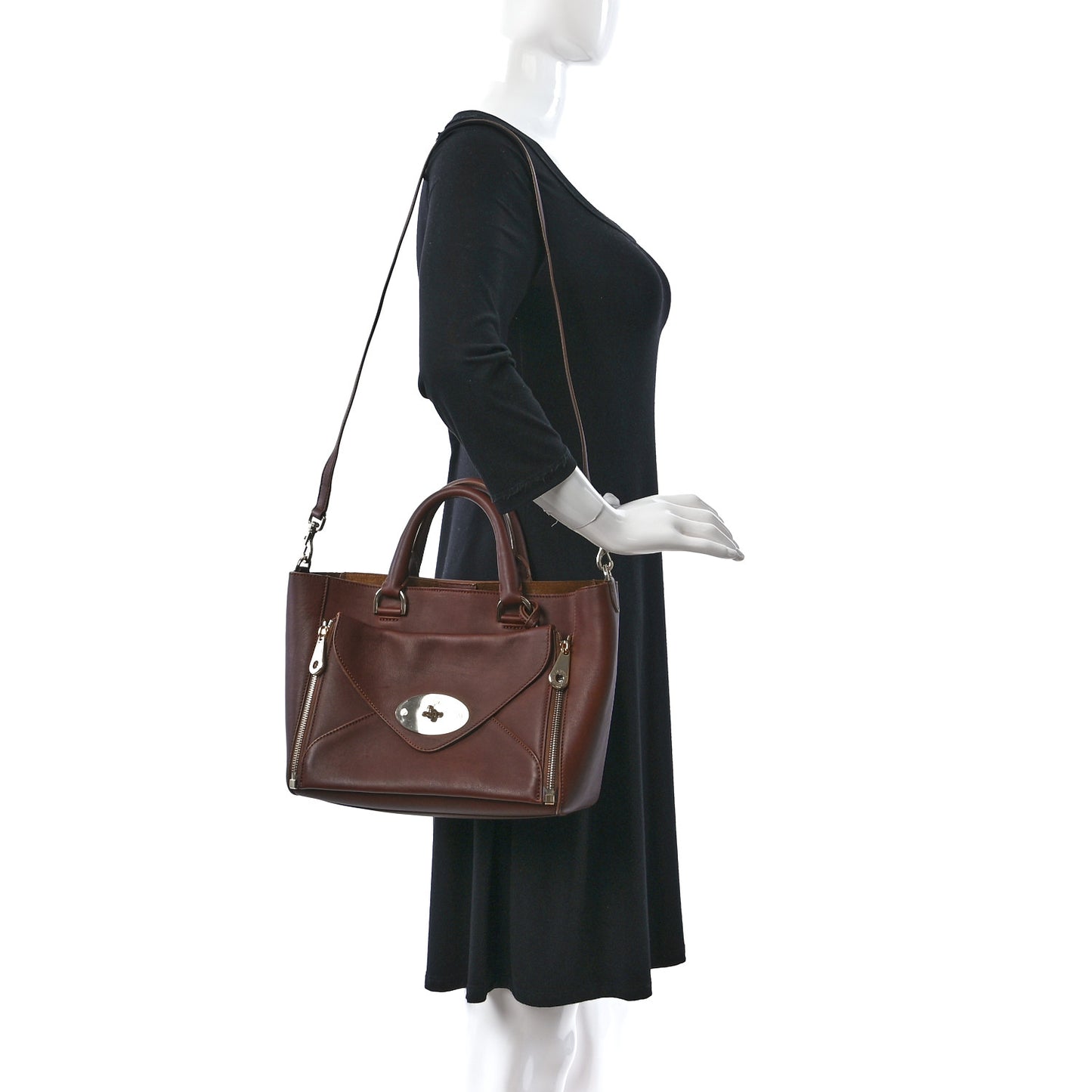 Silky Calf Small Willow Tote Brown