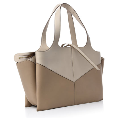 Celine Calfskin Bi-Color Medium Tri-Fold Bag Pale Beige 3 of 11