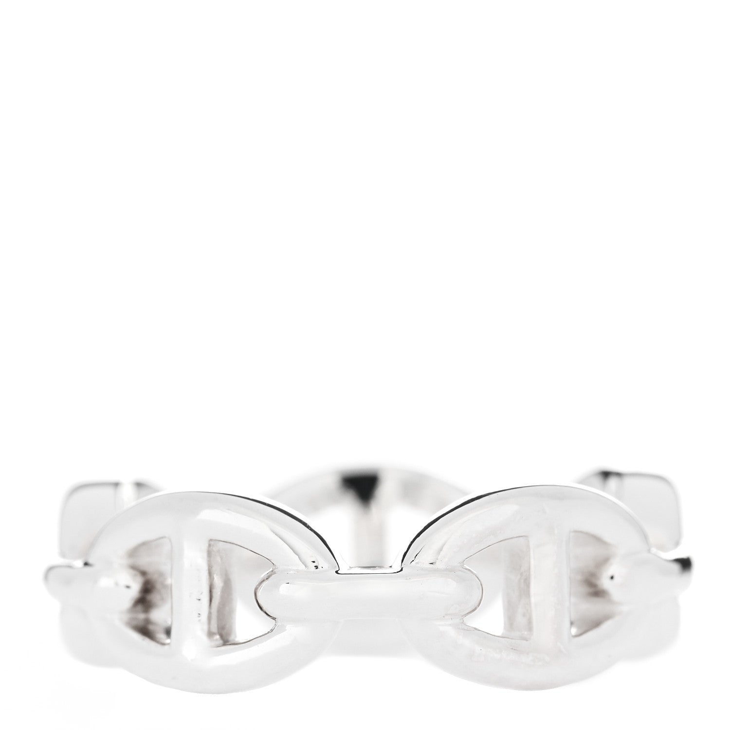 Hermes Sterling Silver PM Chaine d'Ancre Enchainee Band Ring 55 7.25 3 of 9