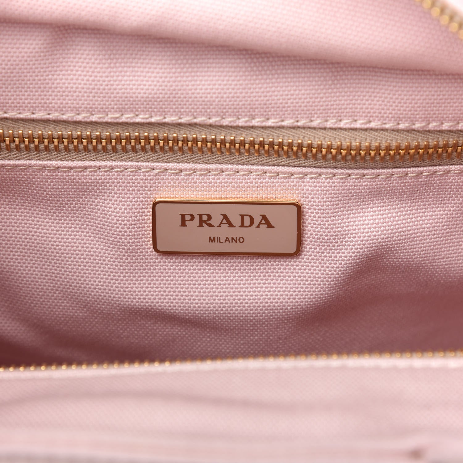 Prada Wicker Canvas Tote Pink 8 of 10