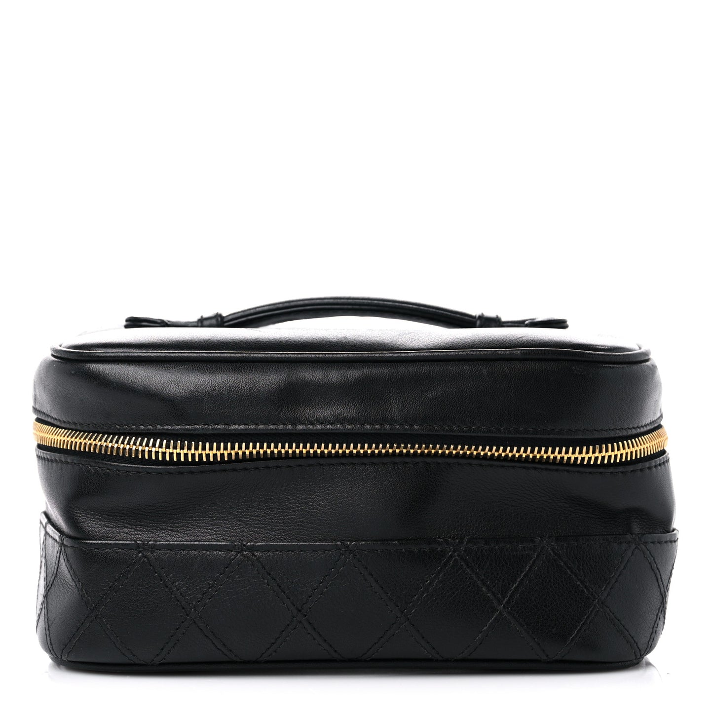 Lambskin Vanity Cosmetic Case Black
