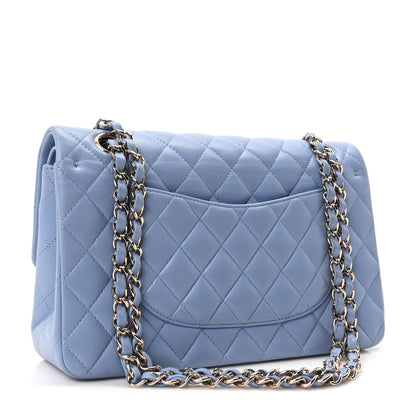 Chanel Lambskin Quilted Medium Double Flap Light Blue 3 of 10