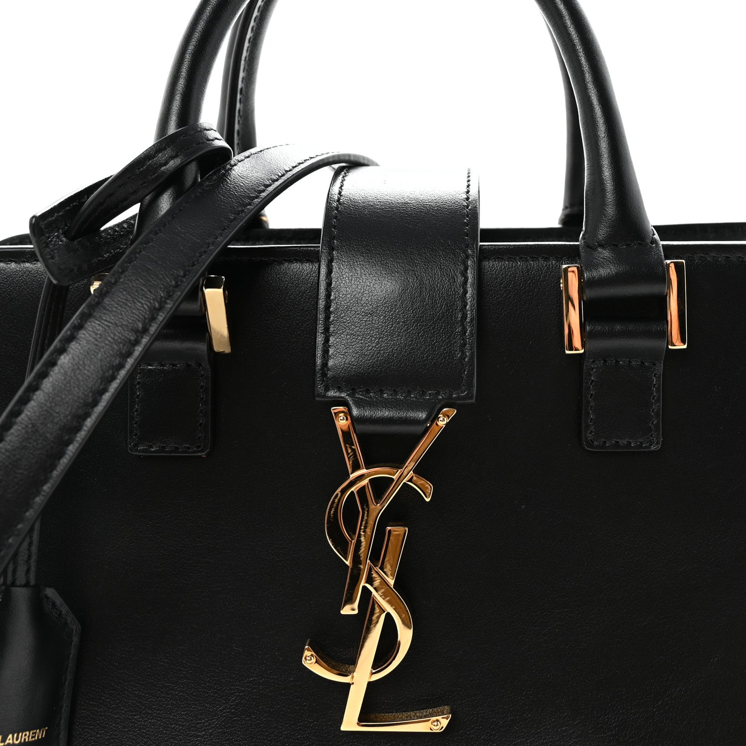 Saint Laurent Calfskin Monogram Baby Cabas Black 7 of 9