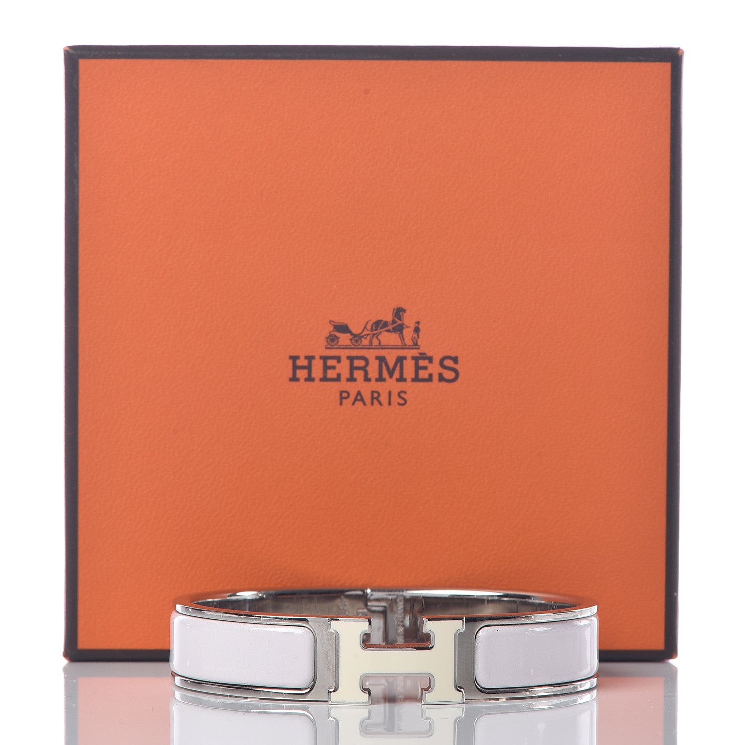Hermes Enamel Narrow Clic Clac H Bracelet PM Rose Nymph White 7 of 7