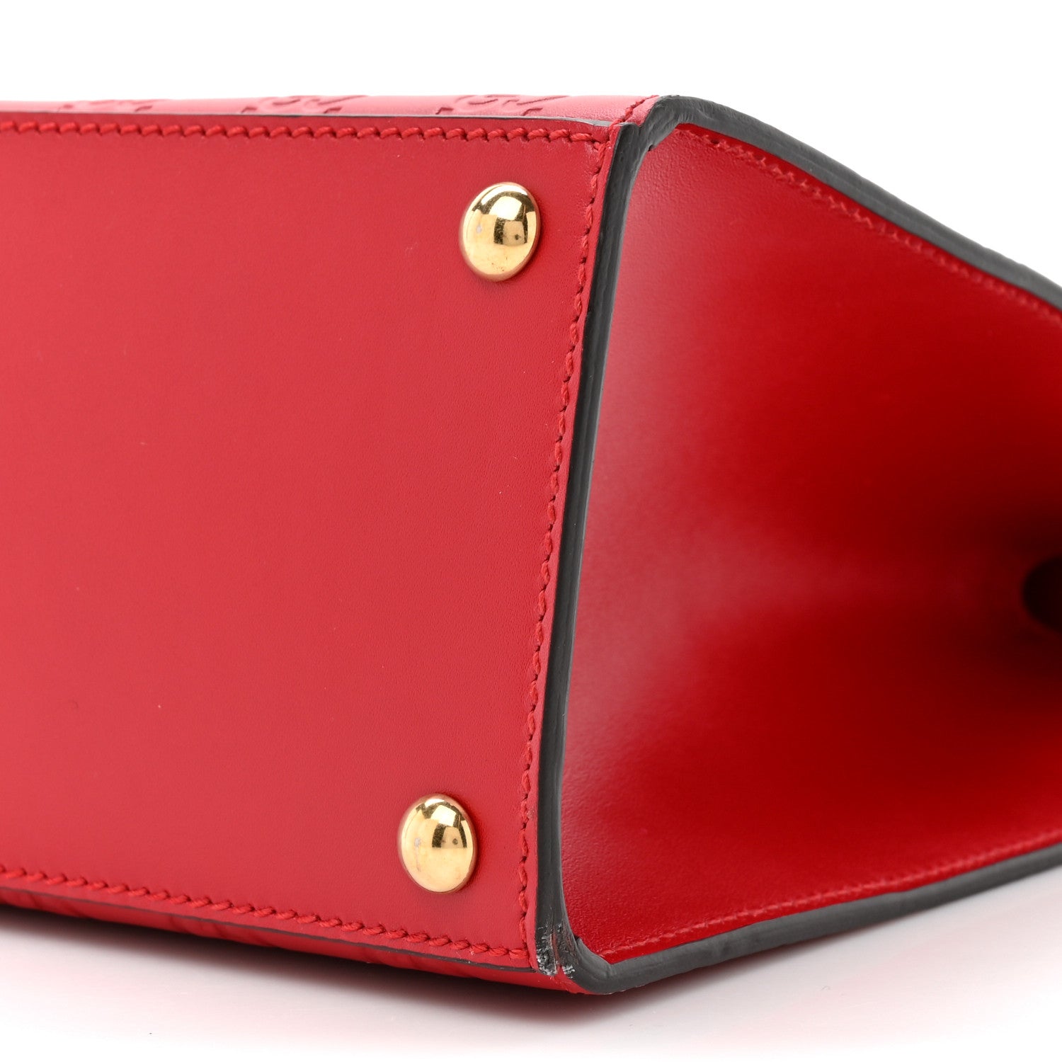 Gucci Guccissima Signature Medium Padlock Top Handle Bag Hibiscus Red 8 of 11