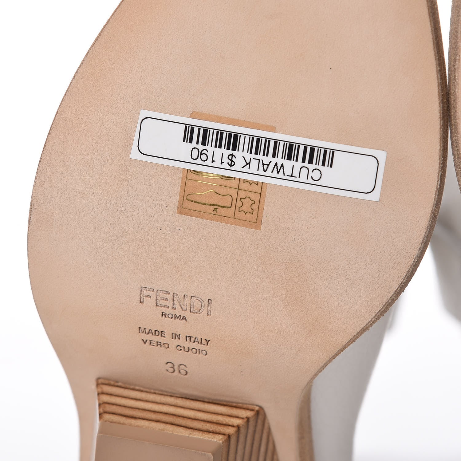 Fendi Grained Calfskin Cutwalk Ankle Boots 36 White 8 of 11