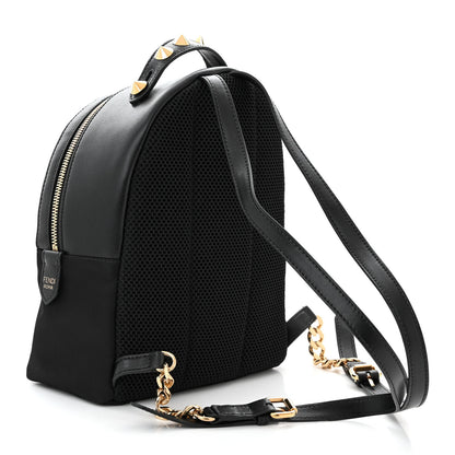 Fendi Nylon Vitello Liberty Metal Monster Eyes Studded Mini Backpack Black 3 of 10