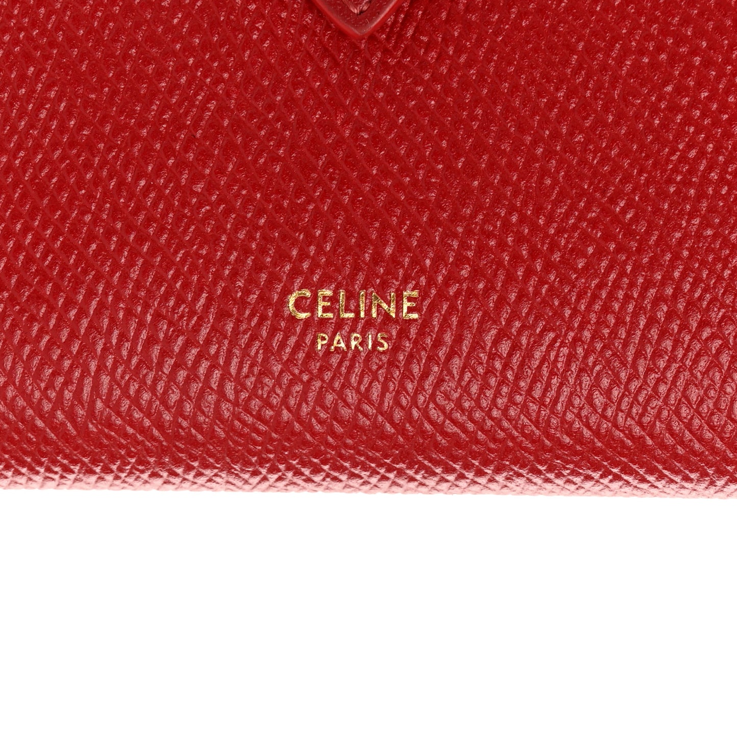 Grained Calfskin Medium Multifunction Strap Wallet Coquelicot