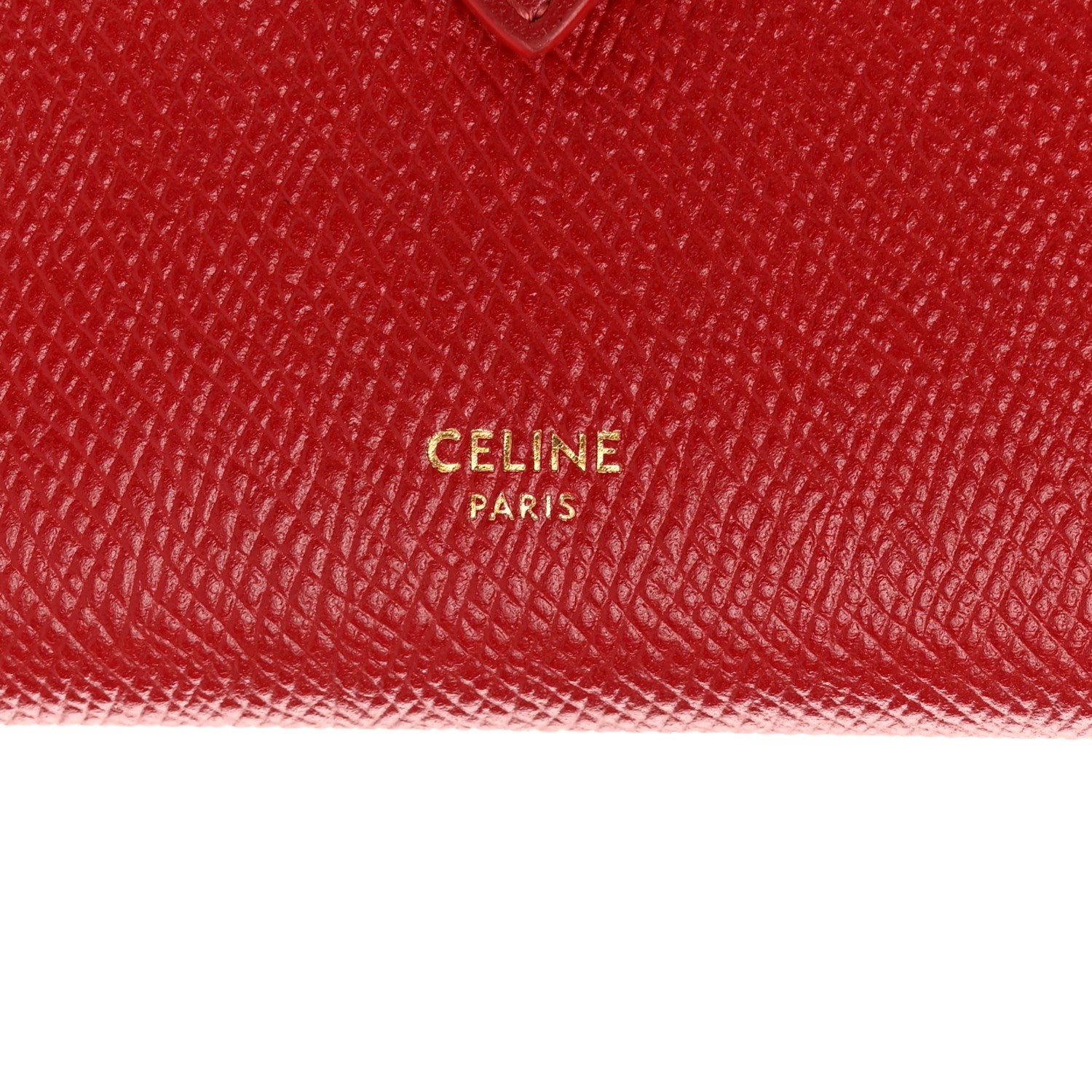 Celine Grained Calfskin Medium Multifunction Strap Wallet Coquelicot 6 of 9