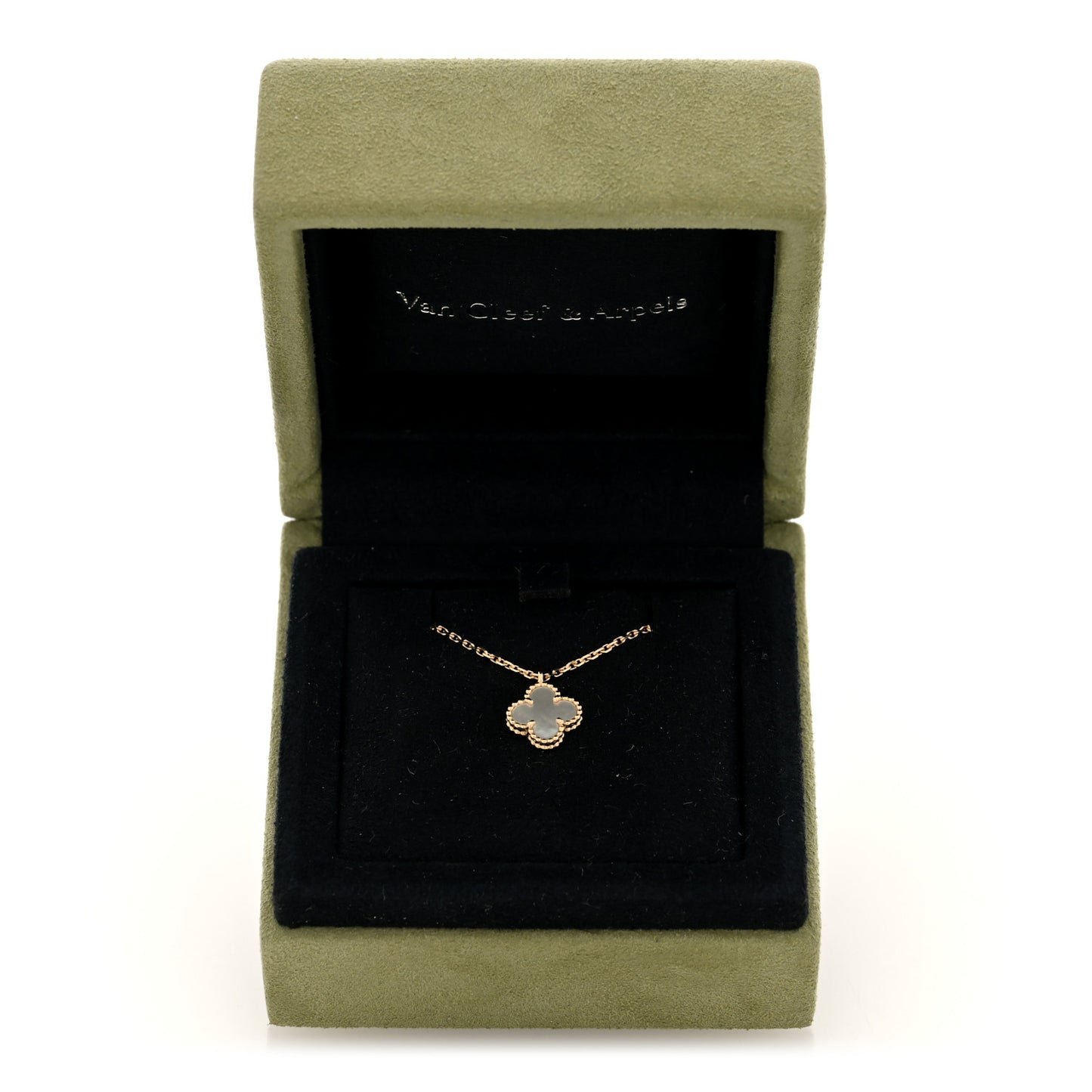 18K Yellow Gold Mother of Pearl Sweet Alhambra Pendant Necklace