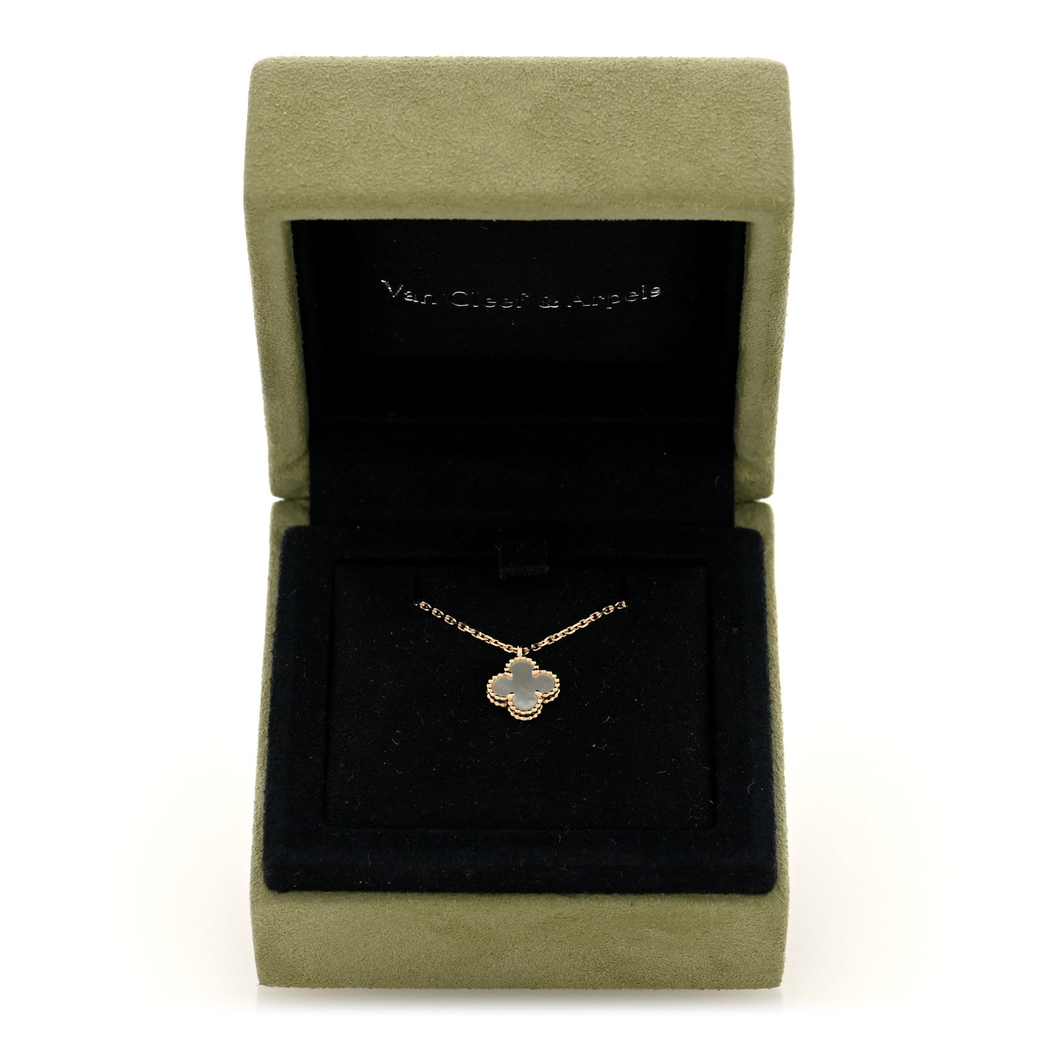 Van Cleef & Arpels 18K Yellow Gold Mother of Pearl Sweet Alhambra Pendant Necklace 5 of 5