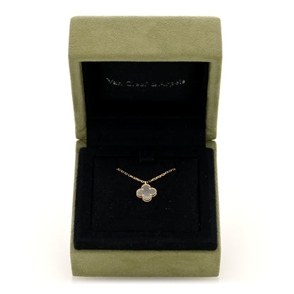Van Cleef & Arpels 18K Yellow Gold Mother of Pearl Sweet Alhambra Pendant Necklace 5 of 5