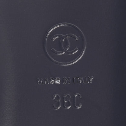 Chanel Suede Calfskin CC Thong Sandals 36 Black 6 of 8