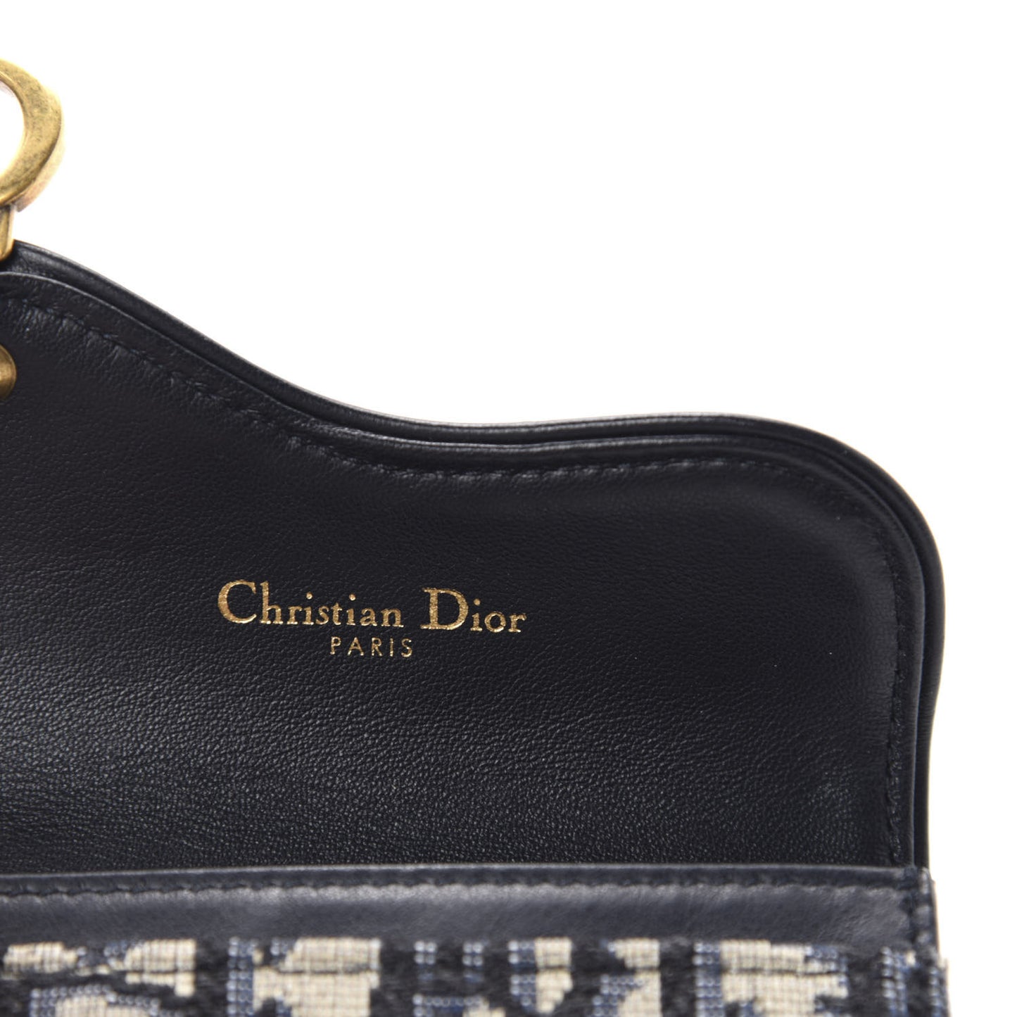 Oblique Saddle Card Holder Blue