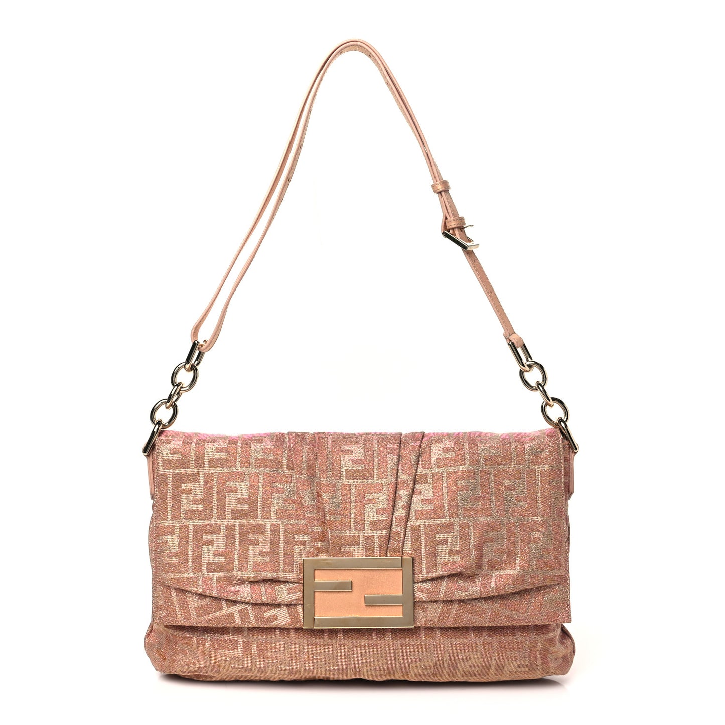 Metallic Lurex Zucca Large Mia Shoulder Flap Arancio Oro Chiaro