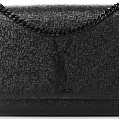 Saint Laurent Grain De Poudre Medium Classic Monogram Monochrome Kate Satchel Black 8 of 11