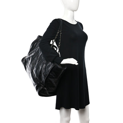 Chanel Glazed Calfskin Large Deauville Tote Black 2 of 9