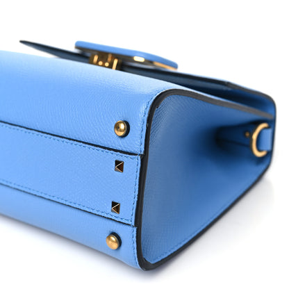 Valentino Garavani Grainy Calfskin Small VSling Top Handle Bag Blue 9 of 9