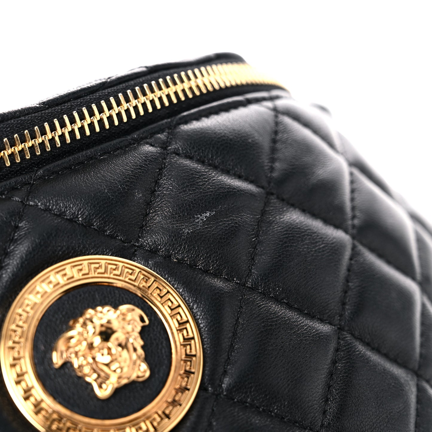 Nappa Quilted Medusa Belt Bag Black
