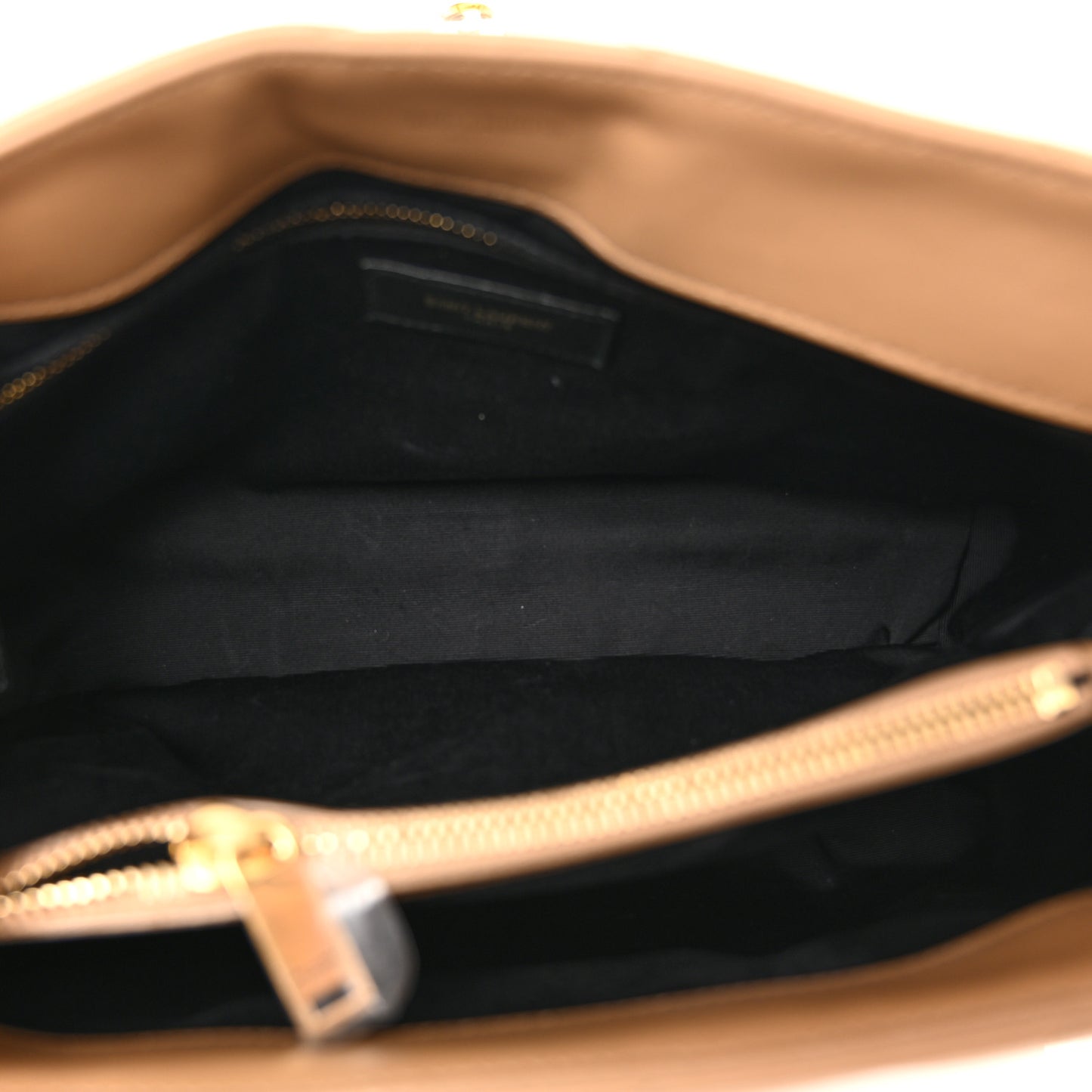 Calfskin Y Quilted Monogram Medium Loulou Chain Satchel Natural Tan