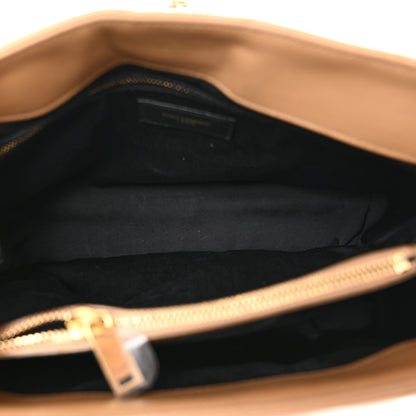 Saint Laurent Calfskin Y Quilted Monogram Medium Loulou Chain Satchel Natural Tan 5 of 11