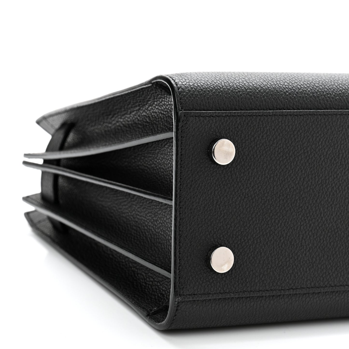 Grained Calfskin Baby Sac De Jour Black
