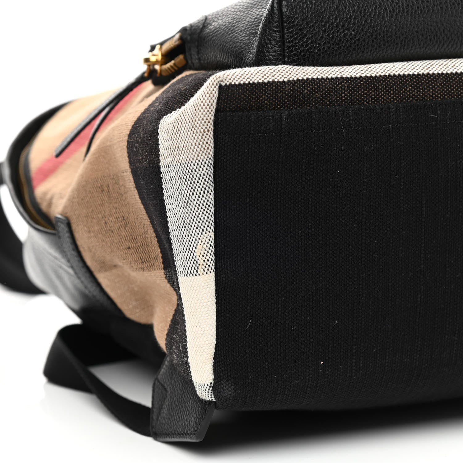 Burberry Mega Check Calfskin Abbeydale Simple Backpack Black Camel 7 of 9