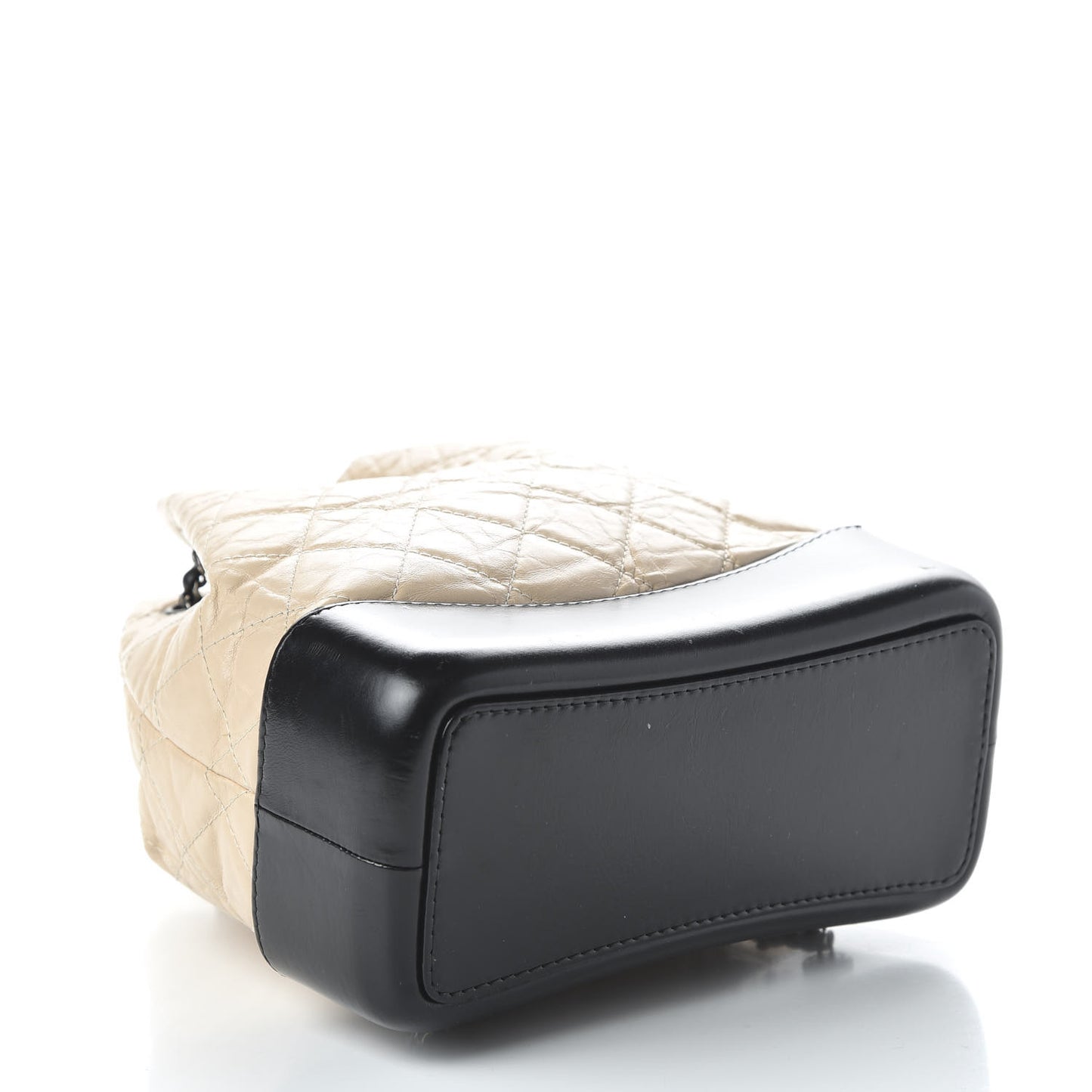 Aged Calfskin Quilted Small Gabrielle Backpack Beige Black