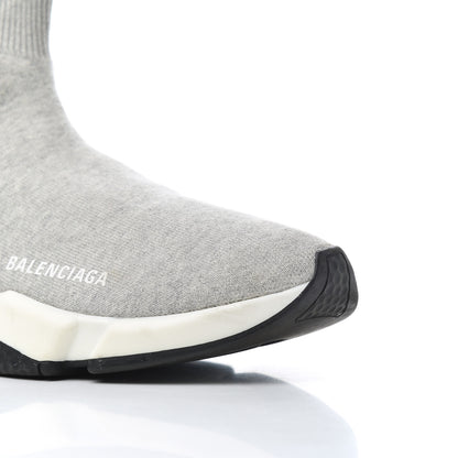 Balenciaga Sweatshirt Knit Bi-Color Sole Womens Speed Sneakers 39 Grey White Black 8 of 17