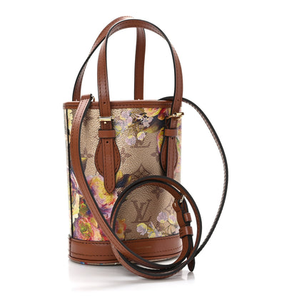 Louis Vuitton Metallic Monogram LV Garden Nano Bucket Bag Gold 3 of 9