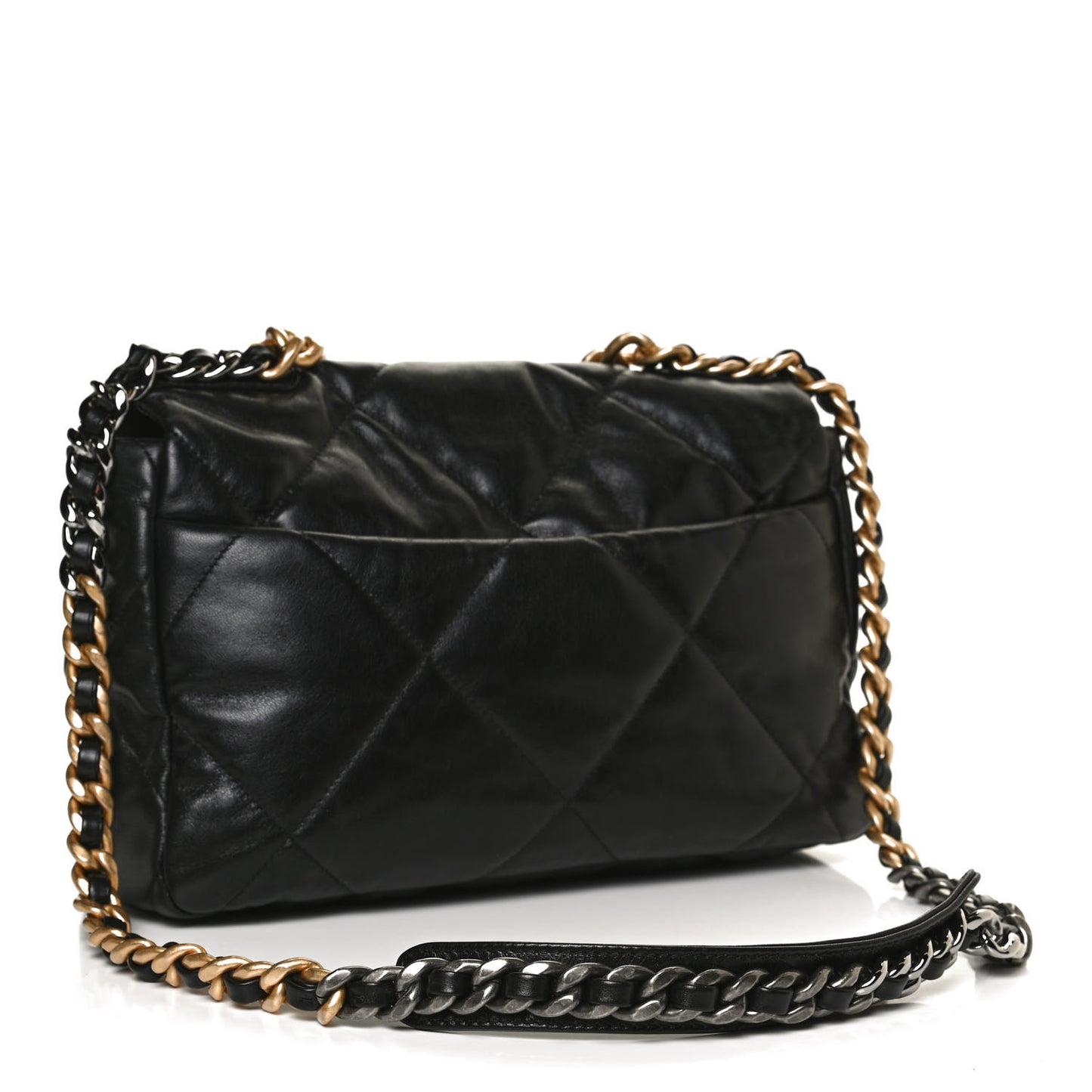 Goatskin Quilted Large Chanel 19 Flap Black