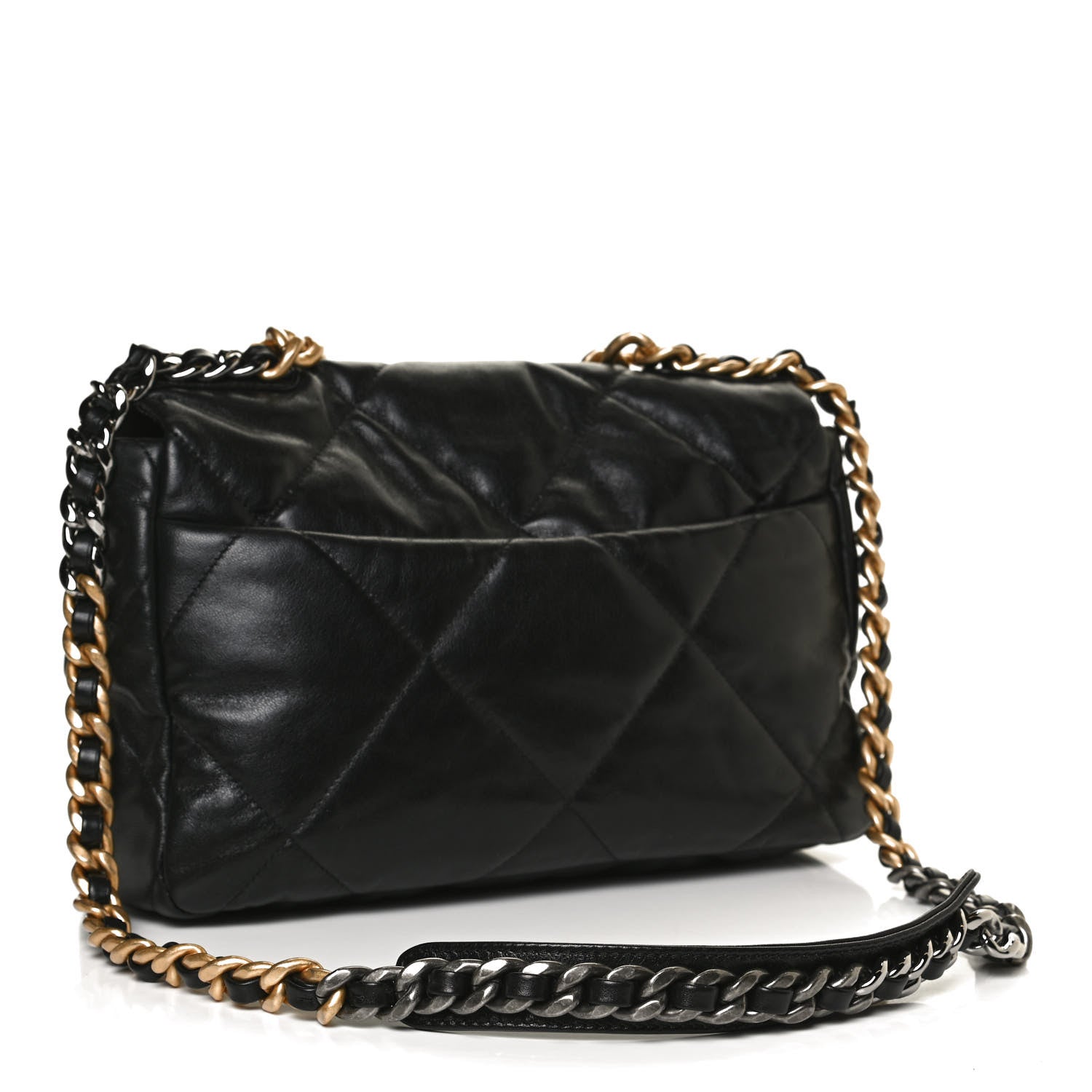 Chanel Goatskin Quilted Large Chanel 19 Flap Black 3 of 10