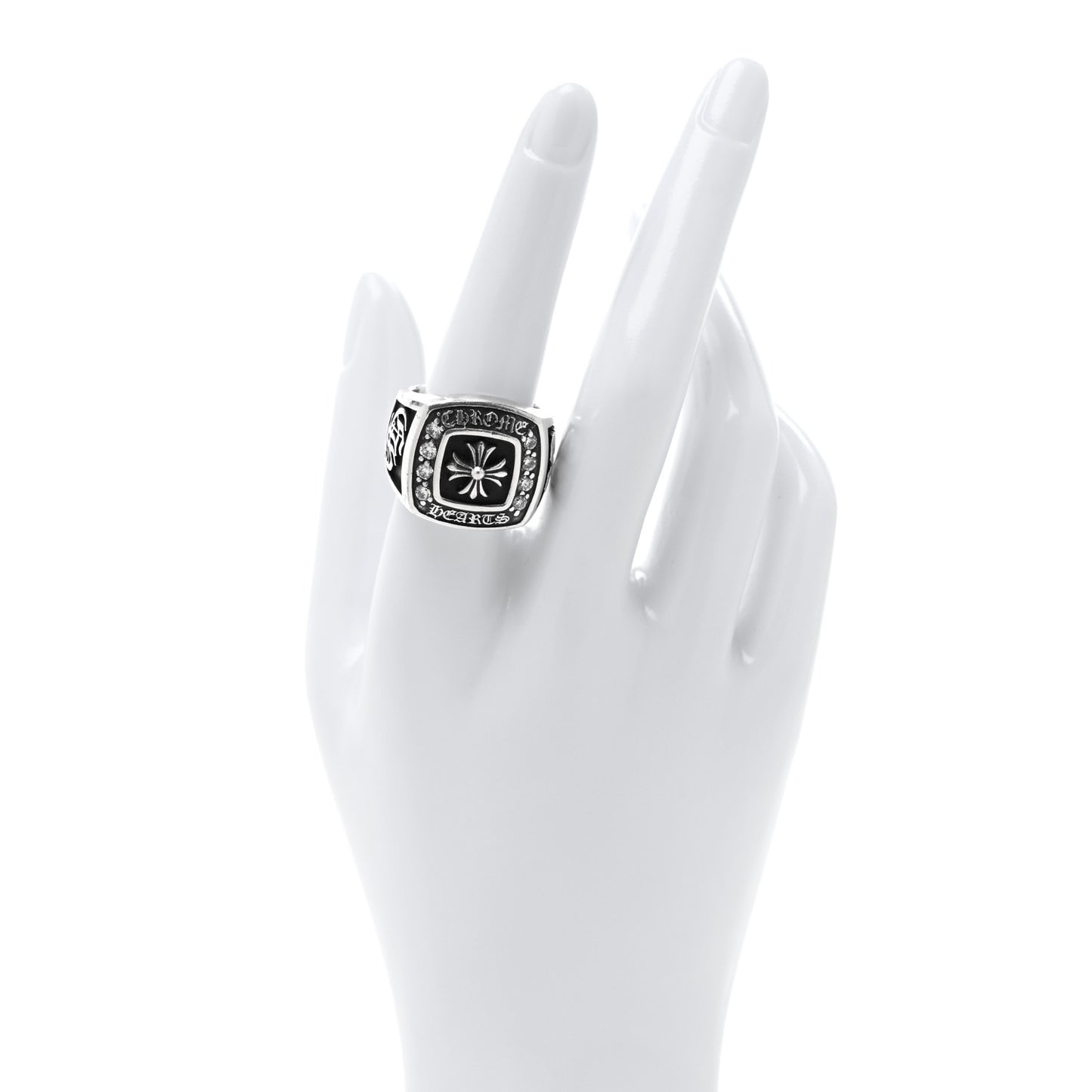 Sterling Silver Diamond Large Champion Ring 58 8.25