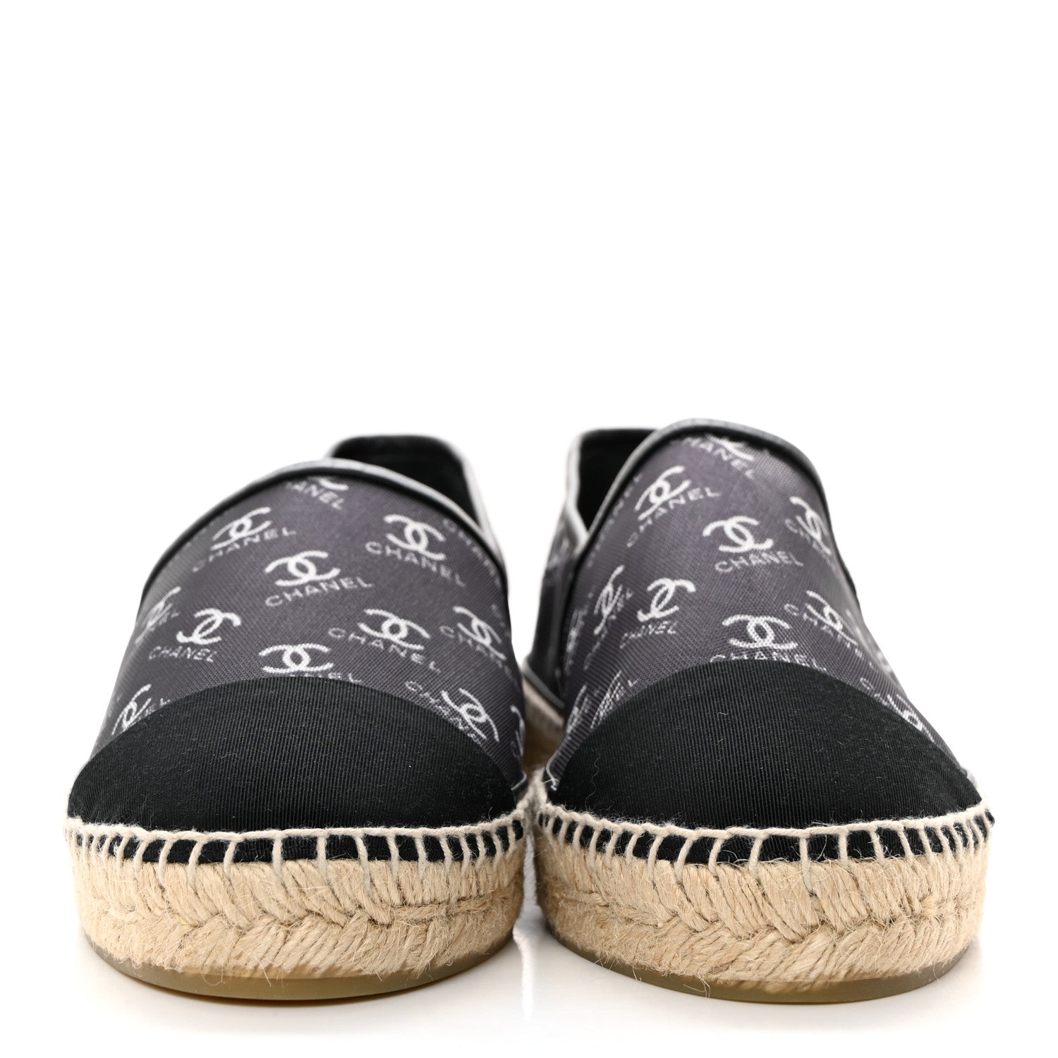 Chanel Mesh Grosgrain CC Espadrilles 41 Black White 2 of 9
