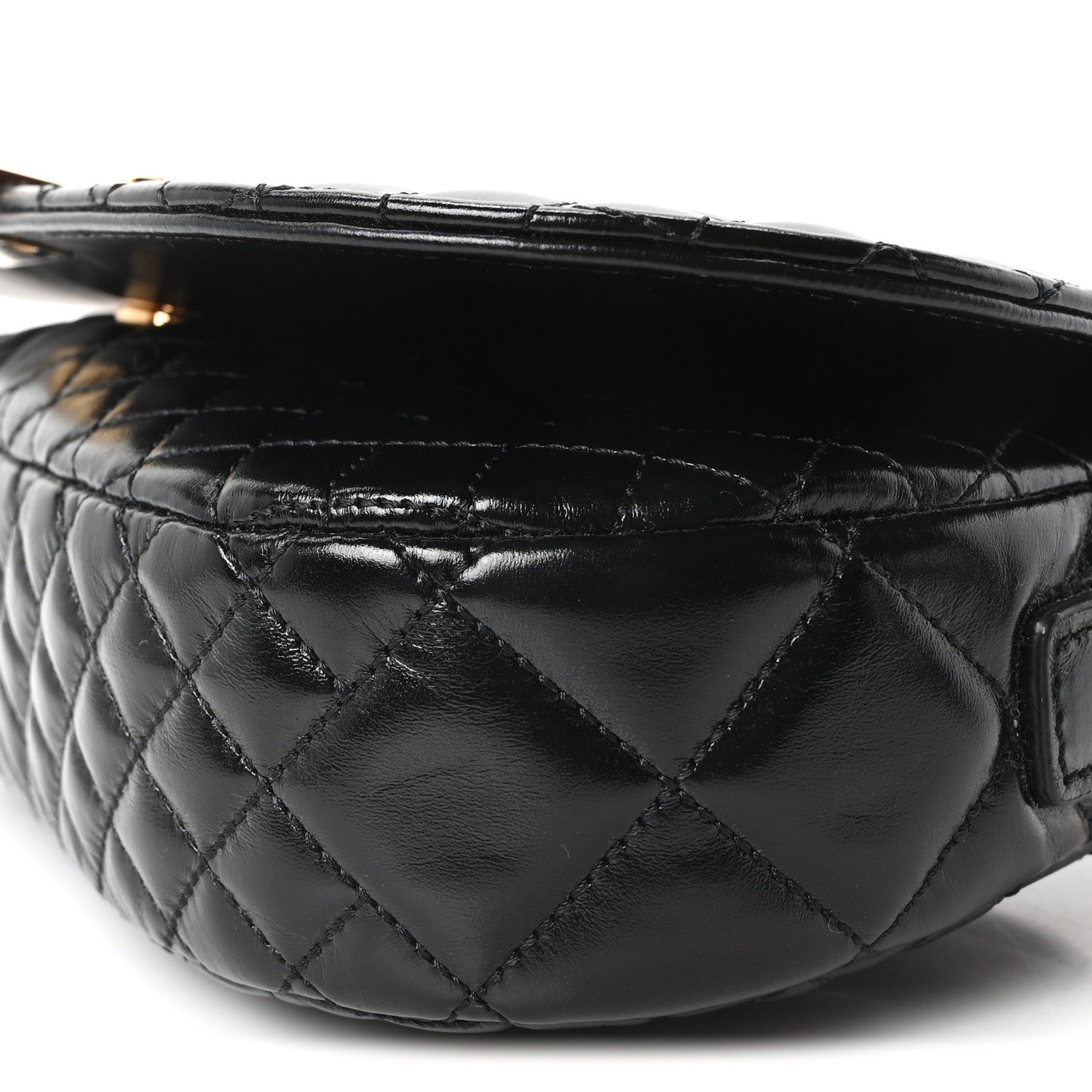 Versace Calfskin Quilted Greca Goddess Shoulder Bag Black 8 of 8