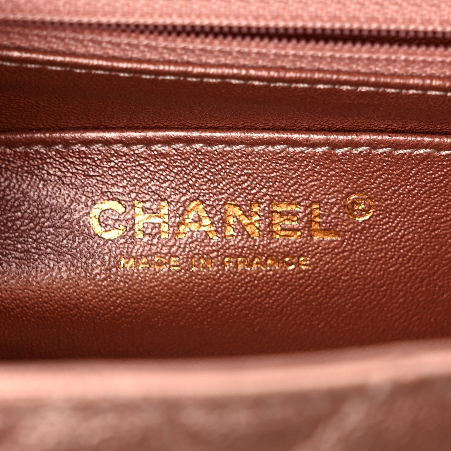 Metallic Grained Calfskin Quilted 2.55 Reissue Mini Flap Copper Pink