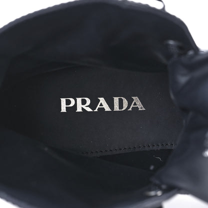 Prada Spazzolato Re-Nylon Metal Triangle Logo Womens 50mm Combat Boots 40.5 Bleu 8 of 9