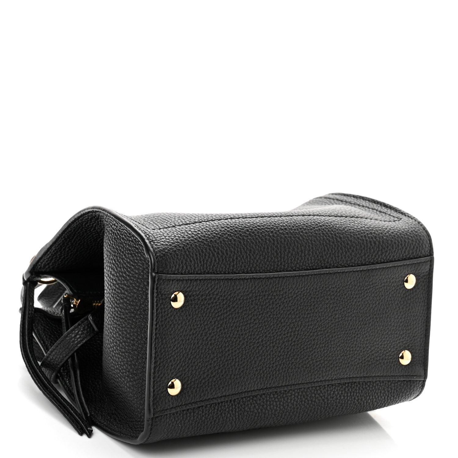 Salvatore Ferragamo Hammered Calfskin Double Handle Small Amy Tote Black 4 of 10