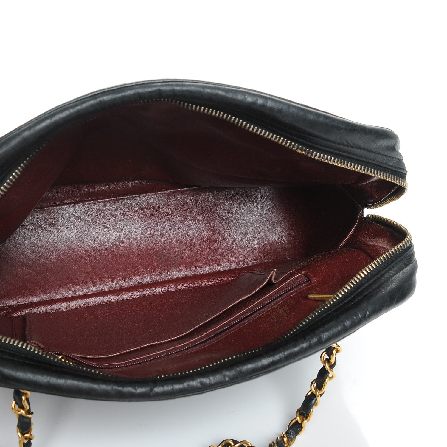 Chanel Lambskin Chevron Quilted Camera Case Black 5 of 9