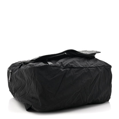 Bottega Veneta Nappa Nylon Intreccio Packable Backpack Black 7 of 16