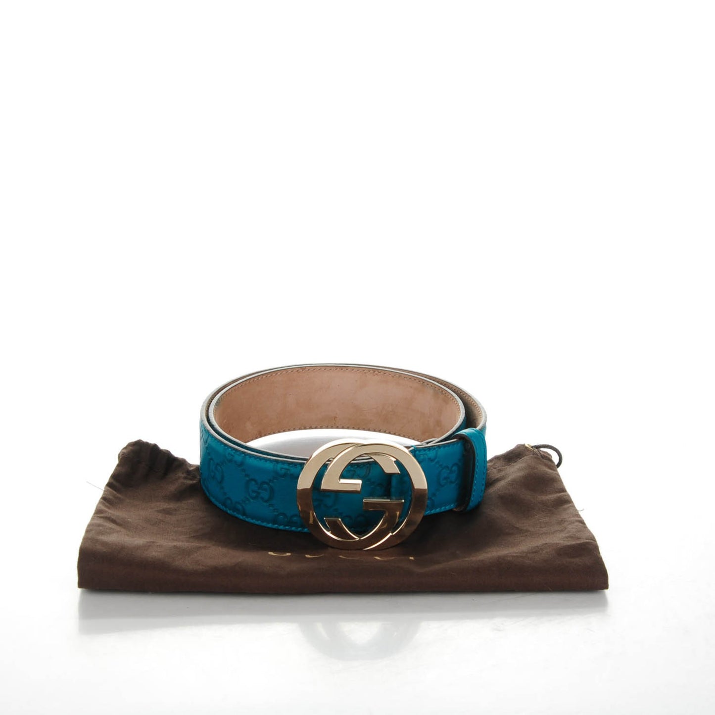 Guccissima Signature Interlocking G 40mm Belt 85 34 Deep Cobalt