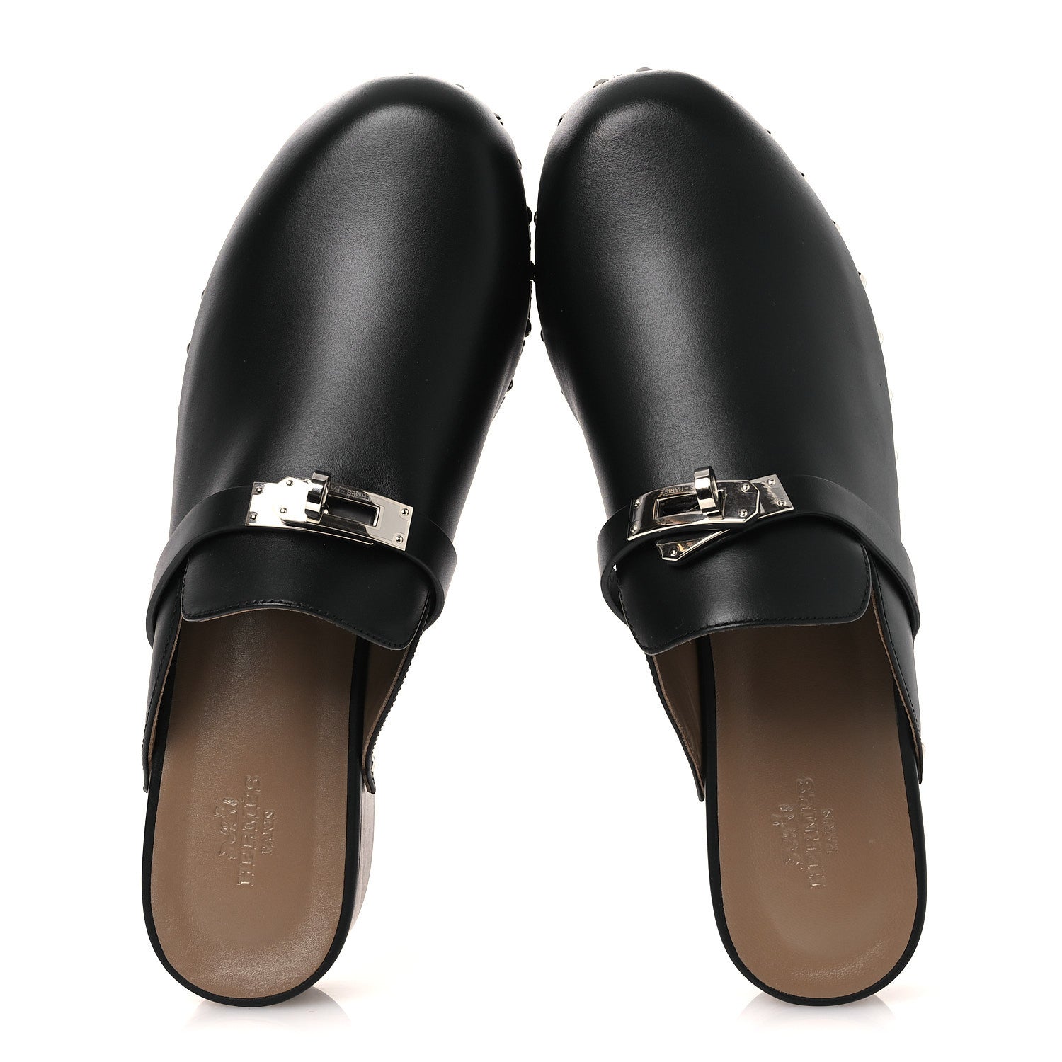 Hermes Calfskin Carlotta Mules 39 Black 2 of 11