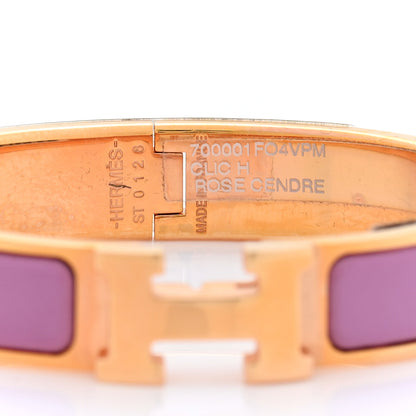 Hermes Enamel Narrow Clic Clac H Bracelet PM Rose Cendre 4 of 5