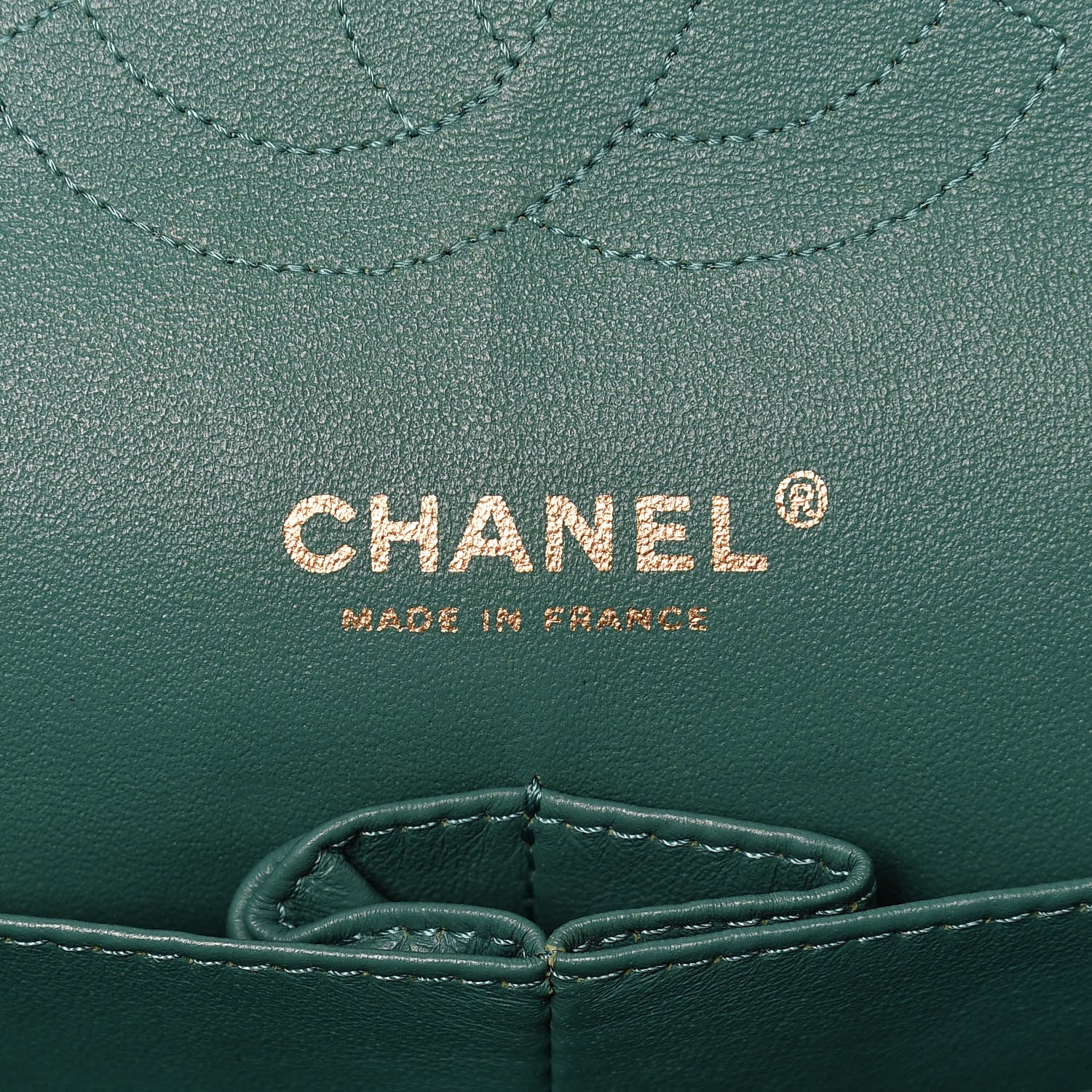 Chanel Lambskin Quilted Medium Double Flap Green 6 of 14