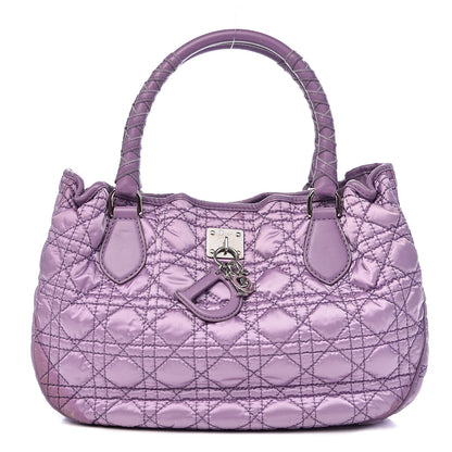 Christian Dior Nylon Cannage Tote Purple 1 of 20