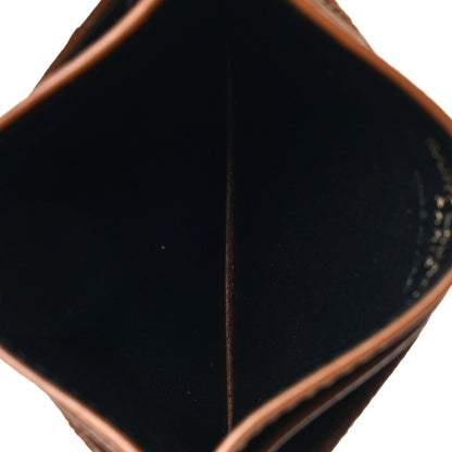 Saint Laurent Grain De Poudre Matelasse Chevron Monogram Credit Card Case Natural Dark 5 of 8