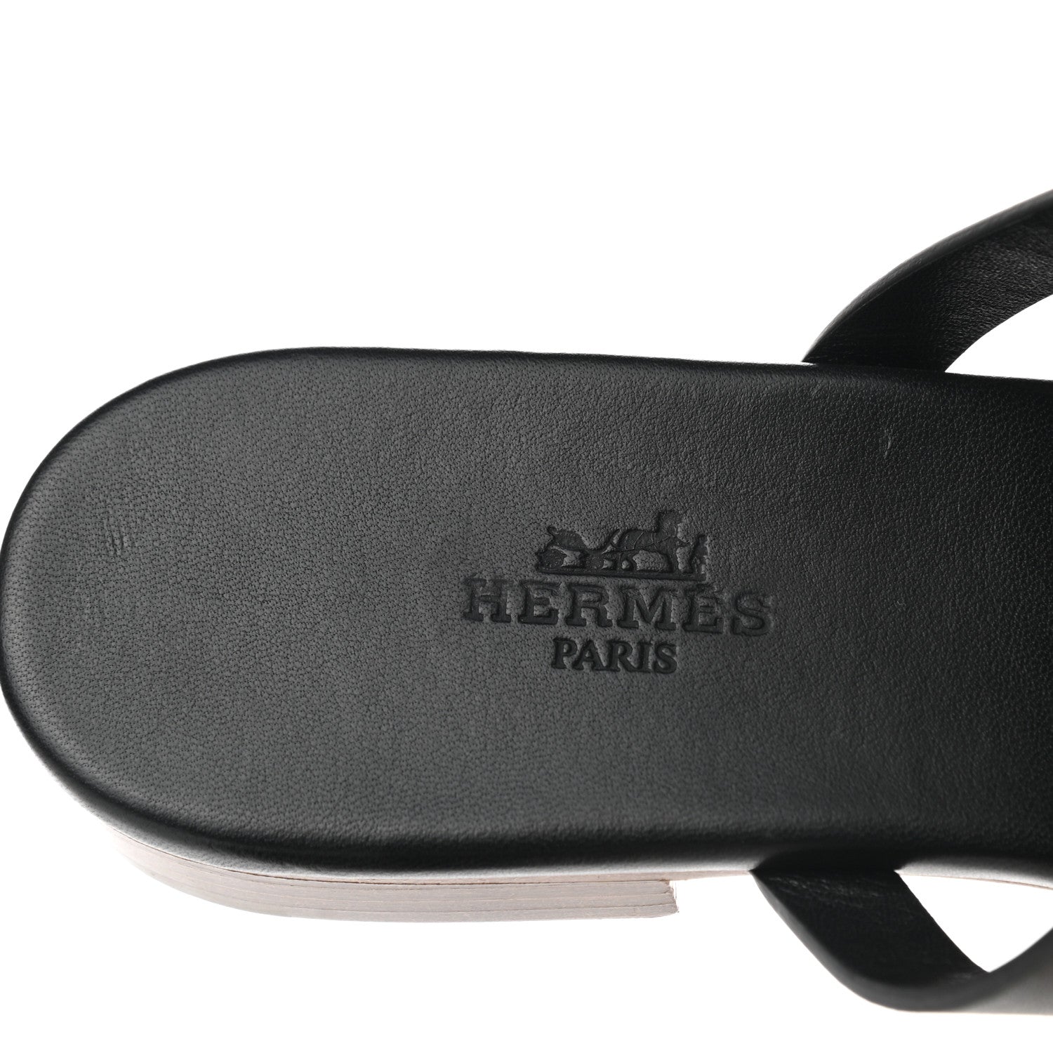 Hermes Calfskin Camelia Sandals 37.5 Black 7 of 9