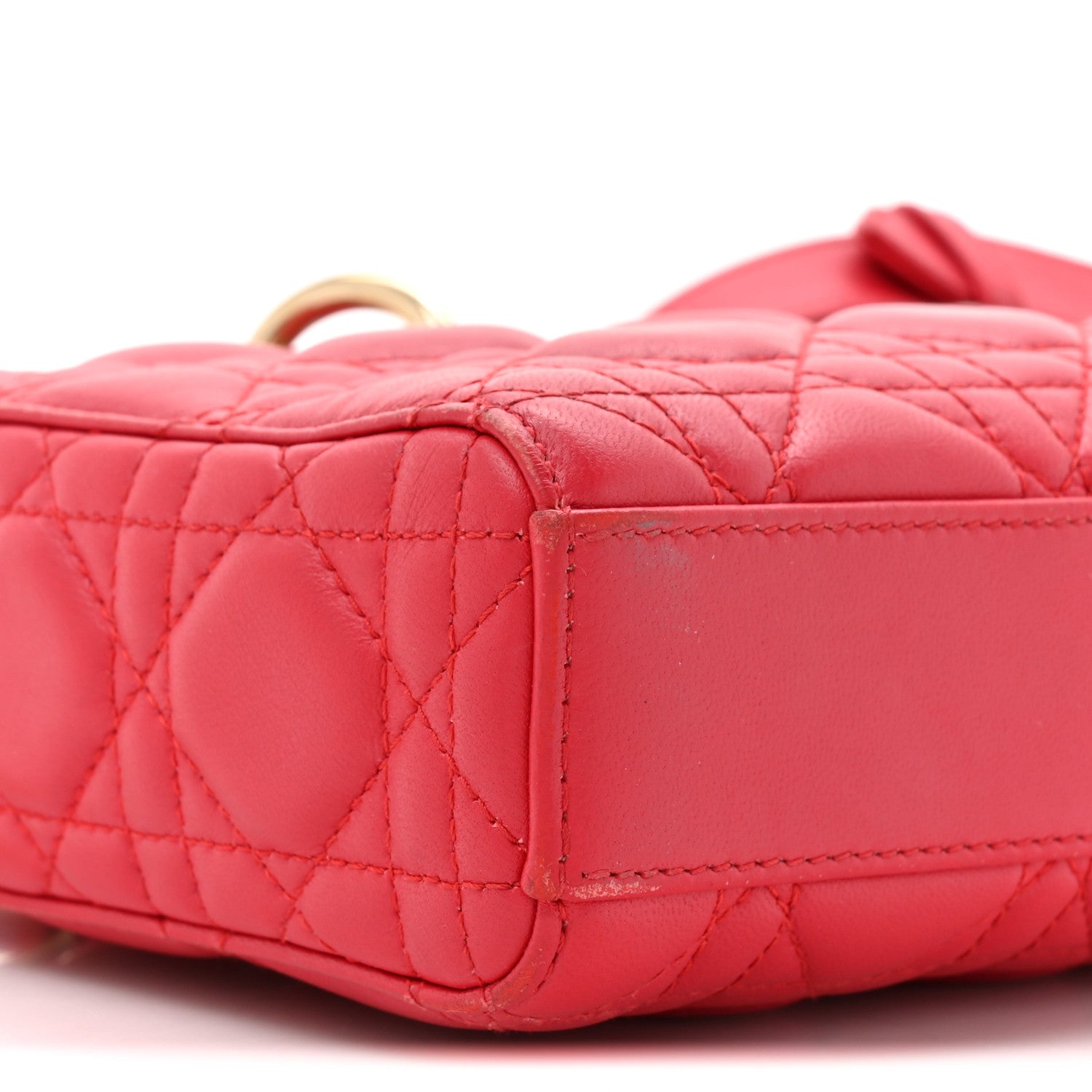 Christian Dior Lambskin Cannage Medium Lady D-Joy Red 10 of 21